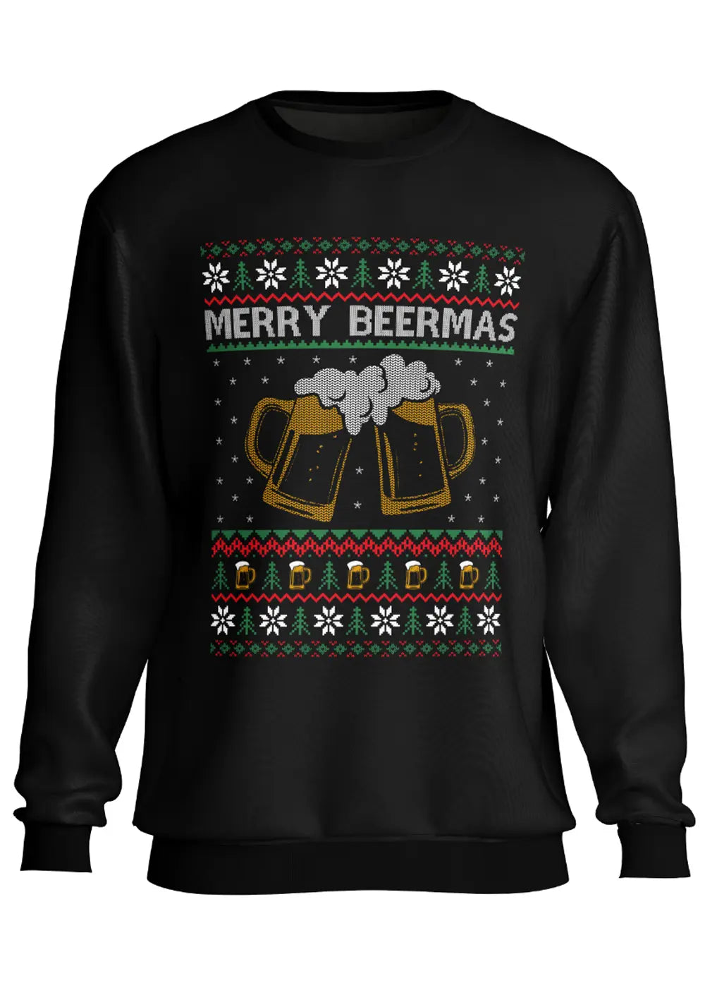 Felpa a Girocollo Natalizia Ironica Merry Beermass